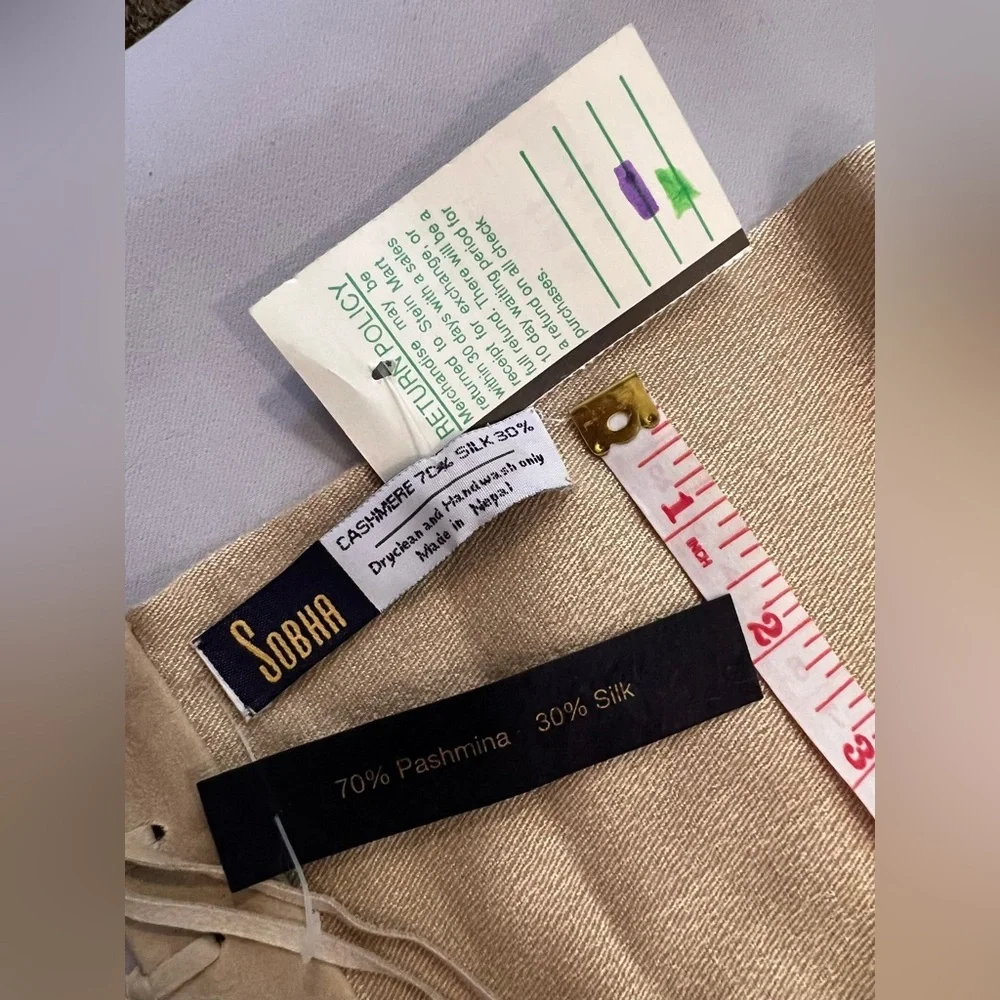 SOBHA 70%‎ CASHMERE 30% Silk Beige Sobha Scarf